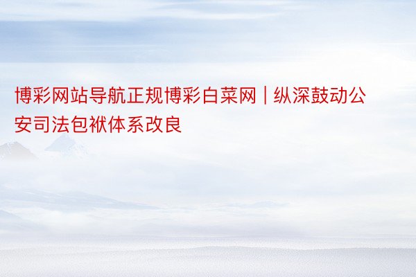 博彩网站导航正规博彩白菜网 | 纵深鼓动公安司法包袱体系改良