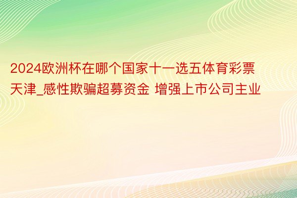 2024欧洲杯在哪个国家十一选五体育彩票天津_感性欺骗超募资金 增强上市公司主业